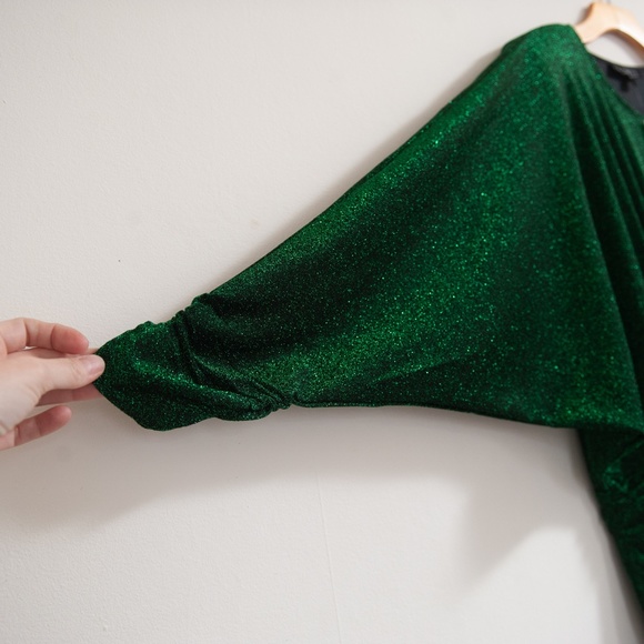 Eloquii Lurex Shimmer Dress in Green - Picture 5 of 10